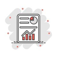 Cartoon checklist icon in comic style. Document check illustration pictogram. Diagram graph sign splash business concept. vector