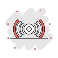 icono del sensor de movimiento en estilo cómico. pictograma de ilustración de dibujos animados de vector de ondas de sensor. efecto de salpicadura de concepto de negocio de conexión de seguridad.