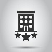 Building icon in flat style. Town skyscraper apartment vector illustration on white isolated background. City tower business concept.