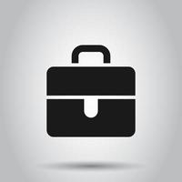 Briefcase sign icon in flat style. Suitcase vector illustration on isolated background. Baggage business concept.