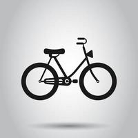 bicicleta firmar icono en plano estilo. bicicleta vector ilustración en aislado antecedentes. ciclismo negocio concepto.