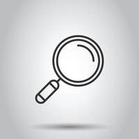 Loupe sign icon in flat style. Magnifier vector illustration on white isolated background. Search business concept.