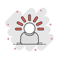 Mind people icon in comic style. Human frustration vector cartoon illustration pictogram. Mind thinking business concept splash effect.