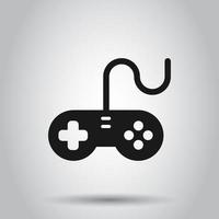 Joystick sign icon in flat style. Gamepad vector illustration on isolated background. Gaming console controller business concept.