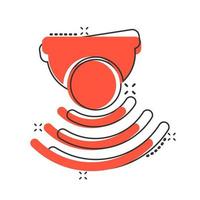 Motion sensor icon in comic style. Waves vector cartoon illustration pictogram. Security connection business concept splash effect.