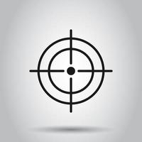 Shooting target vector icon in flat style. Aim sniper symbol illustration on isolated background. Target aim business concept.