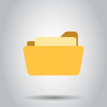 File folder icon in flat style. Documents archive vector illustration on isolated background. Storage business concept.