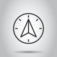 Compass icon in flat style. Navigation equipment vector illustration on white isolated background. Journey direction business concept.