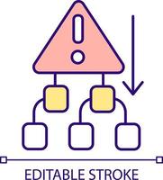 Transferring risk RGB color icon. Shifting consequences. Harmful effects. Financial liability. Isolated vector illustration. Simple filled line drawing. Editable stroke