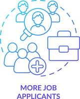 More job applicants blue gradient concept icon. Workplace diversity advantage abstract idea thin line illustration. Candidate engagement. Isolated outline drawing vector