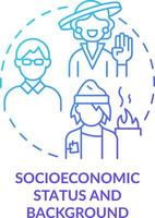 Socioeconomic status and background blue gradient concept icon. Type of diversity abstract idea thin line illustration. Social standing. Isolated outline drawing vector