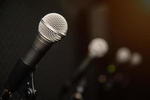 Microphone in music studio  for musician practice or record the music photo