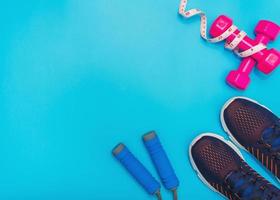 Fitness equipment on the floor. photo