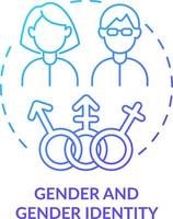 Gender and gender identity blue gradient concept icon. Diversity type abstract idea thin line illustration. Achieving equality. Internal experience. Isolated outline drawing vector