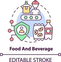 Food and beverage concept icon. Biometric technology usage abstract idea thin line illustration. Manufacturing industry. Isolated outline drawing. Editable stroke vector