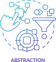 Abstraction blue gradient concept icon. Define required data. Feature of programming languages abstract idea thin line illustration. Isolated outline drawing vector