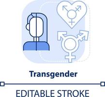 Transgender light blue concept icon. Gender identity differs from sex. LGBT member abstract idea thin line illustration. Isolated outline drawing. Editable stroke vector