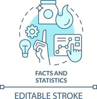 Facts and statistics turquoise concept icon. Advertising strategy abstract idea thin line illustration. Proving advantages. Isolated outline drawing. Editable stroke vector