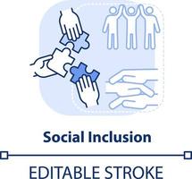 Social inclusion light blue concept icon. Equal opportunities. LGBT program abstract idea thin line illustration. Isolated outline drawing. Editable stroke vector