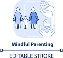Mindful parenting light blue concept icon. Benefit of same-sex parenting abstract idea thin line illustration. Isolated outline drawing. Editable stroke vector