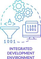 Integrated development environment blue gradient concept icon. Building application. Programming skills abstract idea thin line illustration. Isolated outline drawing vector