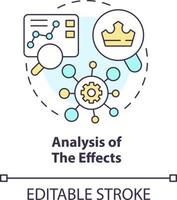 Analysis of effects concept icon. Impact forecast. Trends management include abstract idea thin line illustration. Isolated outline drawing. Editable stroke vector