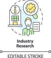 industria investigación concepto icono. mercado analítica. camino a identificar tendencias resumen idea Delgado línea ilustración. aislado contorno dibujo. editable carrera vector