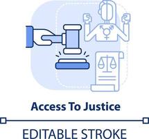 Access to justice light blue concept icon. Equal protection under law. LGBT program abstract idea thin line illustration. Isolated outline drawing. Editable stroke vector