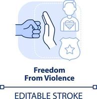 Freedom from violence light blue concept icon. Protect from abuse. LGBT program abstract idea thin line illustration. Isolated outline drawing. Editable stroke vector