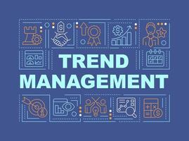 Trend management word concepts blue banner. Profit forecast. Infographics with editable icons on color background. Isolated typography. Vector illustration with text