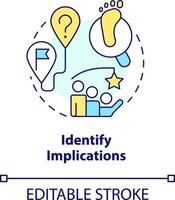 Identify implications concept icon. Impact on business. Trend evaluation abstract idea thin line illustration. Isolated outline drawing. Editable stroke vector