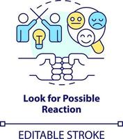 Look for possible reaction concept icon. Customer behavior. Trend evaluation abstract idea thin line illustration. Isolated outline drawing. Editable stroke vector