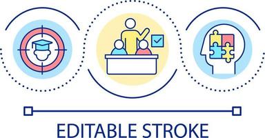 Focusing on students loop concept icon. Healthy learning environment. Principles of studying abstract idea thin line illustration. Isolated outline drawing. Editable stroke vector