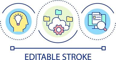 Structure of learned material and information loop concept icon. Learning principle and technique abstract idea thin line illustration. Isolated outline drawing. Editable stroke vector