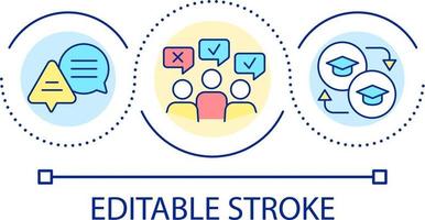 Personal approach to different students loop concept icon. Principle of learning. Recognise differences abstract idea thin line illustration. Isolated outline drawing. Editable stroke vector