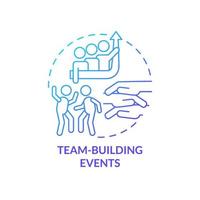 Team building events blue gradient concept icon. Cooperation. Corporate development activities abstract idea thin line illustration. Isolated outline drawing vector