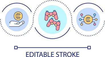 obtener gratis cripto monedas por juego de azar lazo concepto icono. jugar vídeo juego a lograr fichas blockchain resumen idea Delgado línea ilustración. aislado contorno dibujo. editable carrera vector