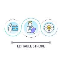 Rethink hiring process loop concept icon. Human resources improvement. Confirmation bias in business abstract idea thin line illustration. Isolated outline drawing. Editable stroke vector