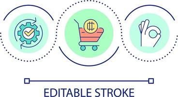 Cryptocurrency purchase automation loop concept icon. Use applications trading by schedule. abstract idea thin line illustration. Isolated outline drawing. Editable stroke vector