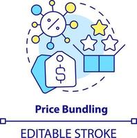 Price bundling concept icon. Multiple products and services. Type of discounts abstract idea thin line illustration. Isolated outline drawing. Editable stroke vector