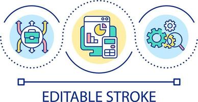 Business expansion loop concept icon. Process organization. Business strategy. Financial analytics abstract idea thin line illustration. Isolated outline drawing. Editable stroke vector