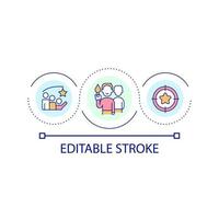 Mentoring relationships loop concept icon. Leadership. Exchange of knowledge. Guidance and coaching abstract idea thin line illustration. Isolated outline drawing. Editable stroke vector