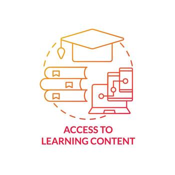 acceso a aprendizaje contenido rojo degradado concepto icono. problema en corporativo formación resumen idea Delgado línea ilustración. accesibilidad y límite. aislado contorno dibujo vector