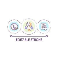 Adapt to new workplace loop concept icon. Adjusting to work environment. Employee flexibility abstract idea thin line illustration. Isolated outline drawing. Editable stroke vector