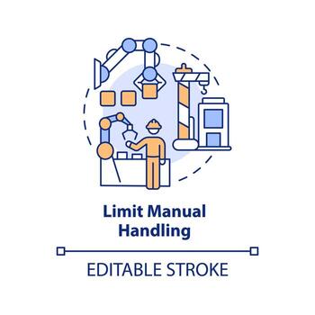 Limit manual handling concept icon. Lifting objects. Preventing common accidents tip abstract idea thin line illustration. Isolated outline drawing. Editable stroke vector