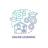 Online learning blue gradient concept icon. Organizing corporate training event abstract idea thin line illustration. Remote education. Elearning. Isolated outline drawing vector