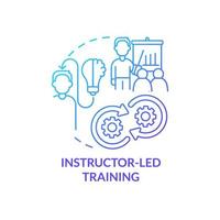 Instructor-led training blue gradient concept icon. How to organize corporate coaching abstract idea thin line illustration. Hands-on experience. Isolated outline drawing vector