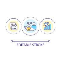 Angel investors loop concept icon. Business deals. Profitable partnership. Boost startup development abstract idea thin line illustration. Isolated outline drawing. Editable stroke vector