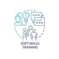 Soft skills training blue gradient concept icon. Employee development programs type abstract idea thin line illustration. Communication abilities. Isolated outline drawing vector