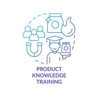 Product knowledge training blue gradient concept icon. Corporate training type for employees abstract idea thin line illustration. Marketing skills. Isolated outline drawing vector